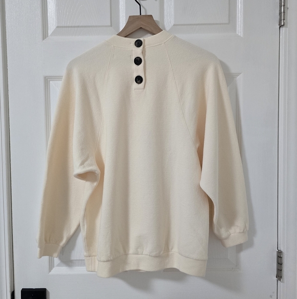 Madewell Ivory Button Back Dolman Sleeves Pullover Top Size S - Picture 7 of 7